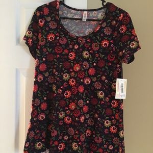 Lularoe Purple Floral Classic Tee